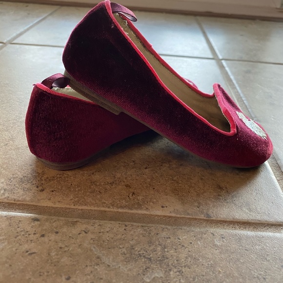 Gap 8 Burgundy & Silver Unicorn Flats - Picture 3 of 5